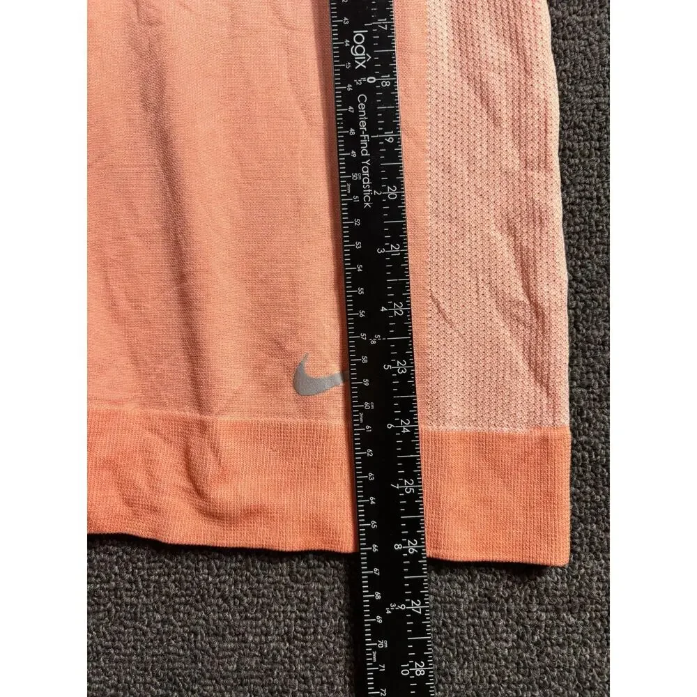 Nike Dri Fit Shirt Womens Large Peach Mesh Running Training Athletic Top